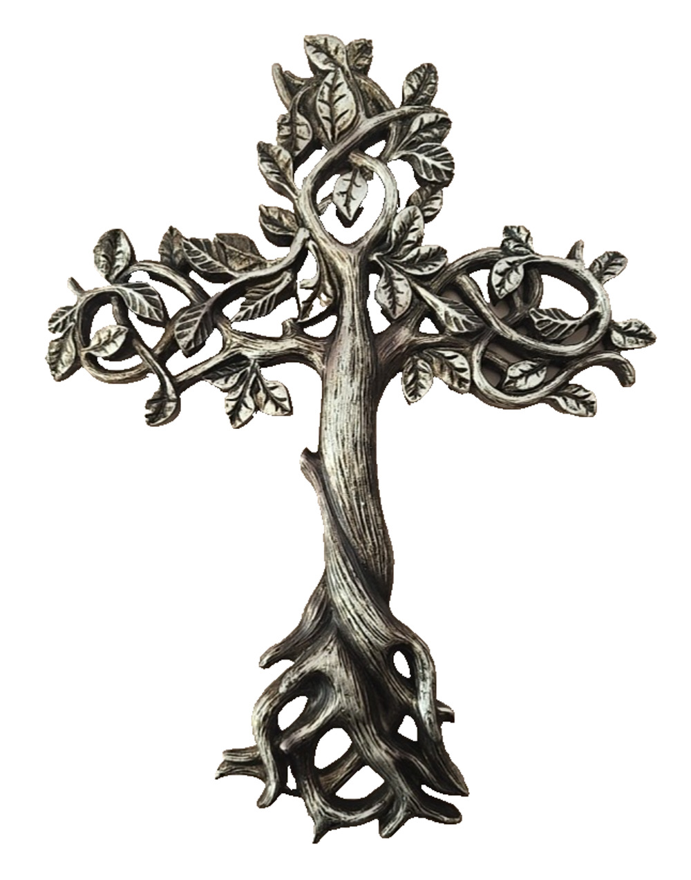 Tree of Life Wall 11 1/2" Decorative Spiritual Sculpture Silver Tone